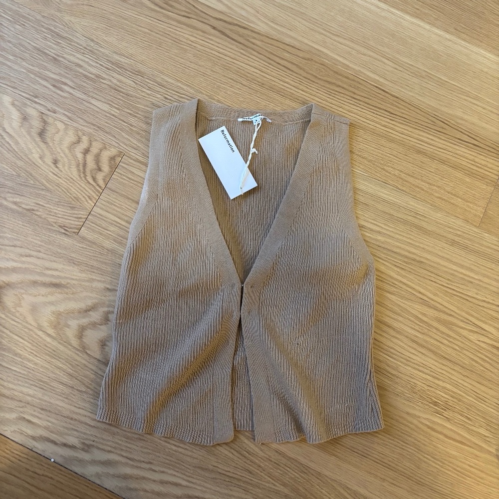 Reformation Tan Sleeveless Top
